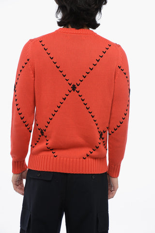 Embroidered Cotton Crewneck Sweater