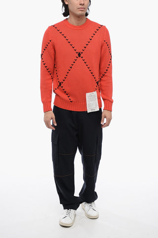 Embroidered Cotton Crewneck Sweater