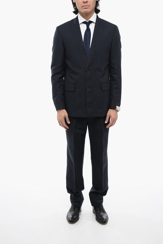 Virgin Wool and Linen Shawl Lapel 3-Button Suit