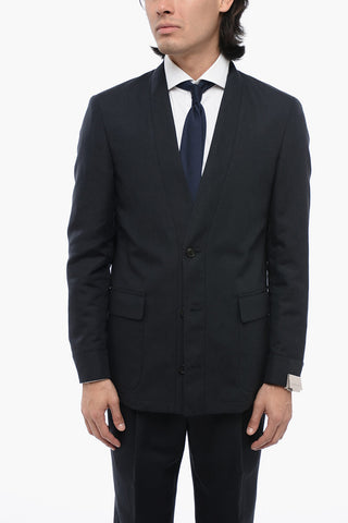 Virgin Wool and Linen Shawl Lapel 3-Button Suit