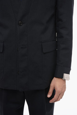 Virgin Wool and Linen Shawl Lapel 3-Button Suit
