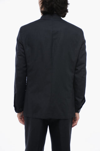 Virgin Wool and Linen Shawl Lapel 3-Button Suit
