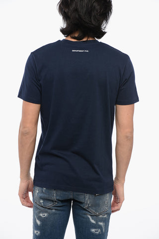 T-shirt Girocollo In Cotone a Tinta Unita