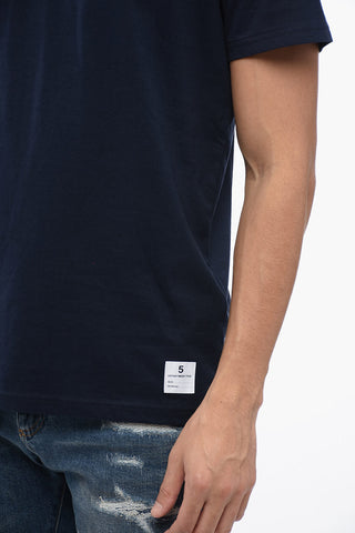 T-shirt Girocollo In Cotone a Tinta Unita