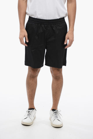 Solid Color Swim Shorts with Contrast Details