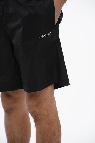 Solid Color Swim Shorts with Contrast Details