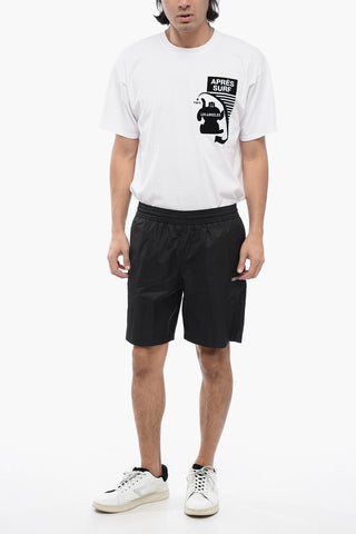 Solid Color Swim Shorts with Contrast Details