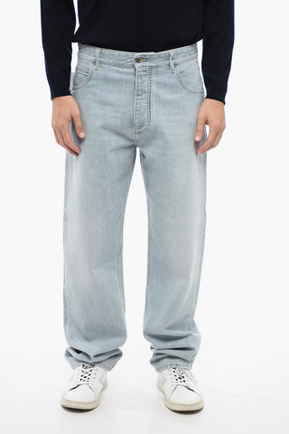 Jeans Regular Fit in Denim Lavaggio Chiaro 22cm