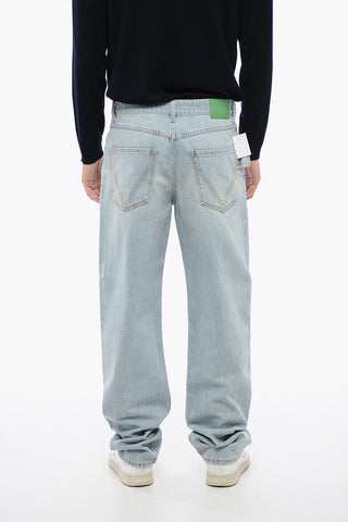 Jeans Regular Fit in Denim Lavaggio Chiaro 22cm