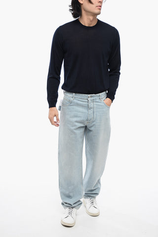 Jeans Regular Fit in Denim Lavaggio Chiaro 22cm
