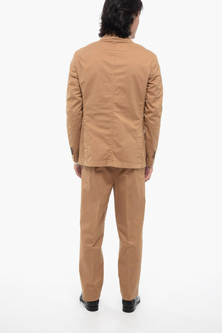 CC COLLECTION Stretch Cotton Side Vents Notch Lapel 2-Button Suit