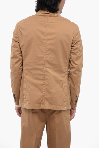 CC COLLECTION Stretch Cotton Side Vents Notch Lapel 2-Button Suit