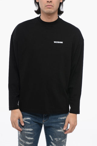 Long-Sleeved UNISEX Crewneck T-Shirt with Contrasting Logo