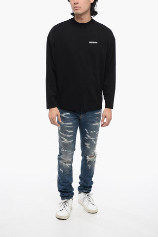 Long-Sleeved UNISEX Crewneck T-Shirt with Contrasting Logo