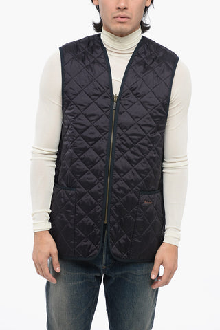 Reversible Quilted Vest with Tartan Motif