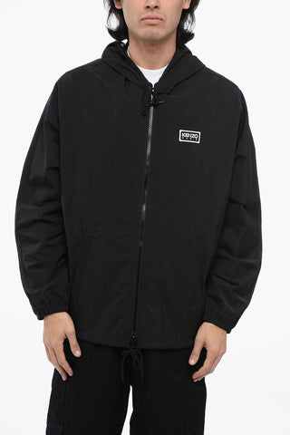 Nylon Windbreaker with Lettering Logo