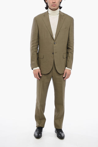 2-Button Suit LEADER SOFT Linen-Blend Two Vents Classic Lapel
