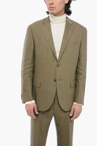 2-Button Suit LEADER SOFT Linen-Blend Two Vents Classic Lapel