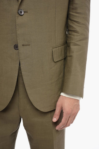 2-Button Suit LEADER SOFT Linen-Blend Two Vents Classic Lapel