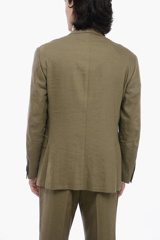 2-Button Suit LEADER SOFT Linen-Blend Two Vents Classic Lapel