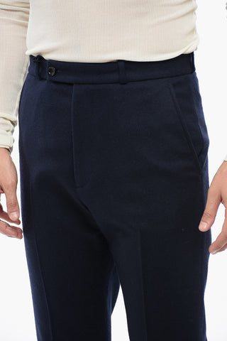 Pantaloni in Lana con Pince Frontali
