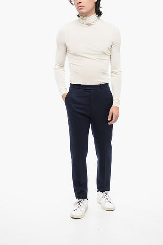 Pantaloni in Lana con Pince Frontali