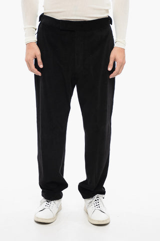 Corduroy Pants with Drawstring Hem