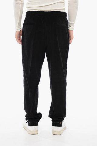 Corduroy Pants with Drawstring Hem