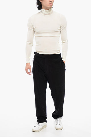 Corduroy Pants with Drawstring Hem
