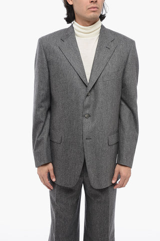 CC COLLECTION 3버튼 버진 울과 캐시미어 정장 원턱 팬츠