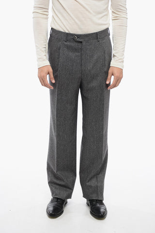 CC COLLECTION 3버튼 버진 울과 캐시미어 정장 원턱 팬츠