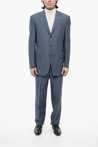 Side Vents Notch Lapel No Hem 3-Button Suit