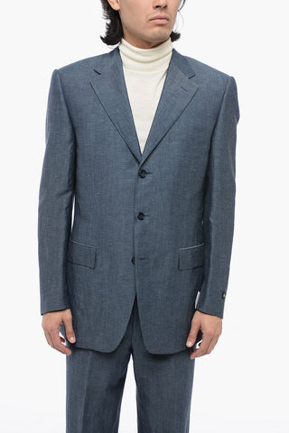 Side Vents Notch Lapel No Hem 3-Button Suit