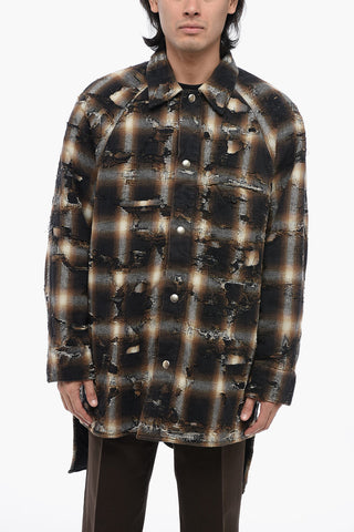 Overshirt Imbottita A Quadri Effetto Vintage