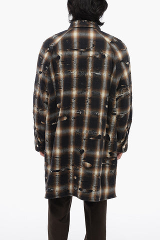 Overshirt Imbottita A Quadri Effetto Vintage
