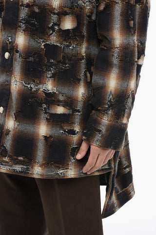 Overshirt Imbottita A Quadri Effetto Vintage