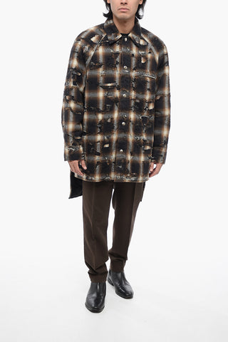 Overshirt Imbottita A Quadri Effetto Vintage