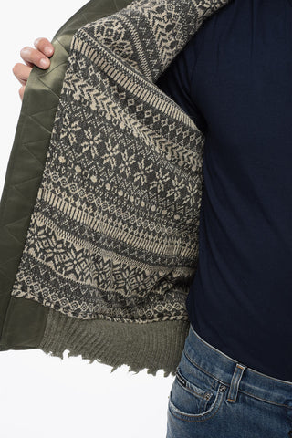 Bomber Imbottito in Satin con Dettagli Lived-in