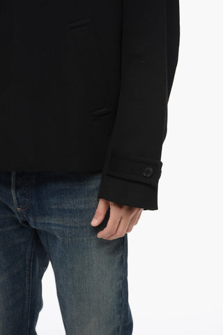 Gabardine Wool Coat with Hidden Fastening