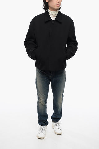 Gabardine Wool Coat with Hidden Fastening