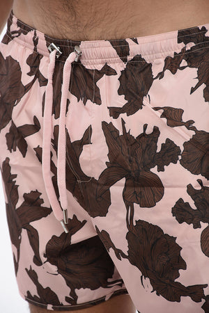 Nylon Boxer Swim Trunks BOLD FLOWERS
