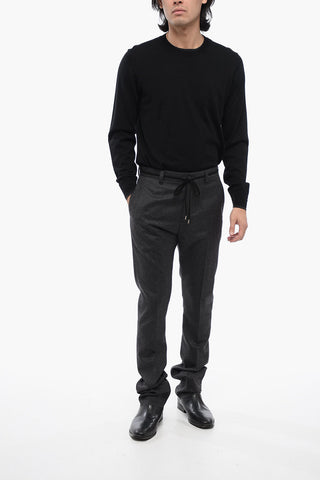 Virgin Wool Pants with Belt Loops