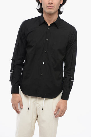 BLACK Camicia UNISEX in Cotone con Dettaglio Fibbie