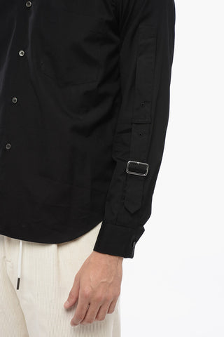BLACK Camicia UNISEX in Cotone con Dettaglio Fibbie