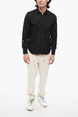BLACK Camicia UNISEX in Cotone con Dettaglio Fibbie