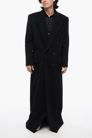 Cappotto Doppiopetto in Pura Lana con Rever a Lancia