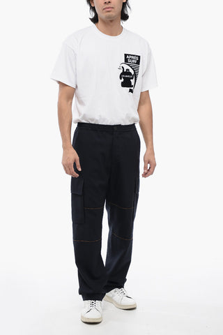 Wool Cargo Pants With Contrasting Seams