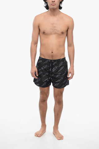 Nylon Boxer RAIN BOLTS Swim Trunks