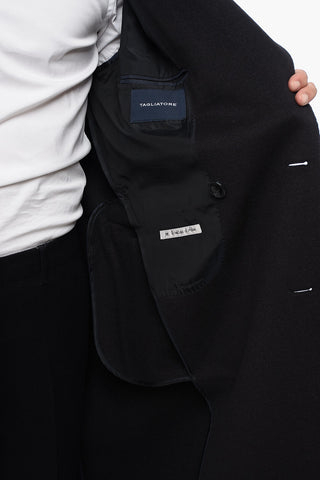 Double-breasted Pure Cashmere Coat with Peak Lapel