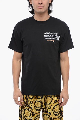 Solid Color Crew-neck T-shirt with Print